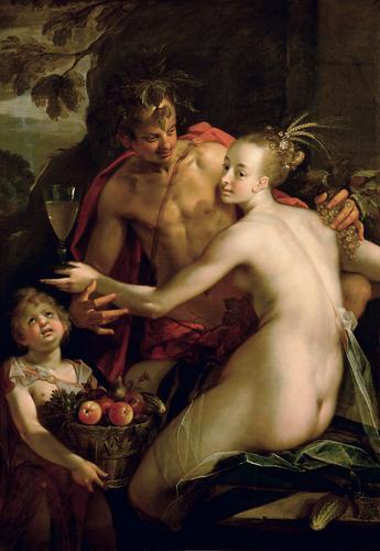 Hans von Aachen Hans von - Bacchus Ceres und Amor oil painting picture